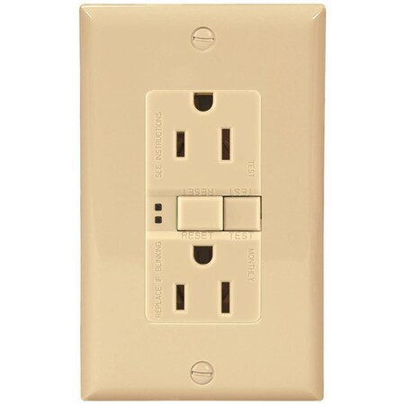 Cooper Wiring SGF15V-SP Self-Test GFCI Receptacle Duplex- Ivory 7335722